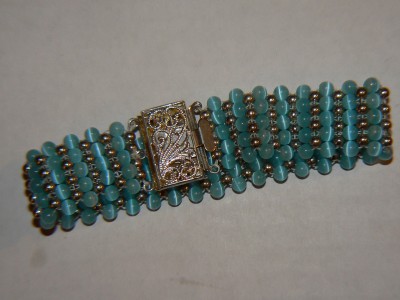 Blue fiber optic bracelet,