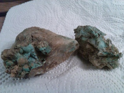 Some of the Chrysocholla ore from the breciatted vent area