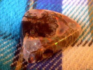 Treated precious opal &amp; wood bead